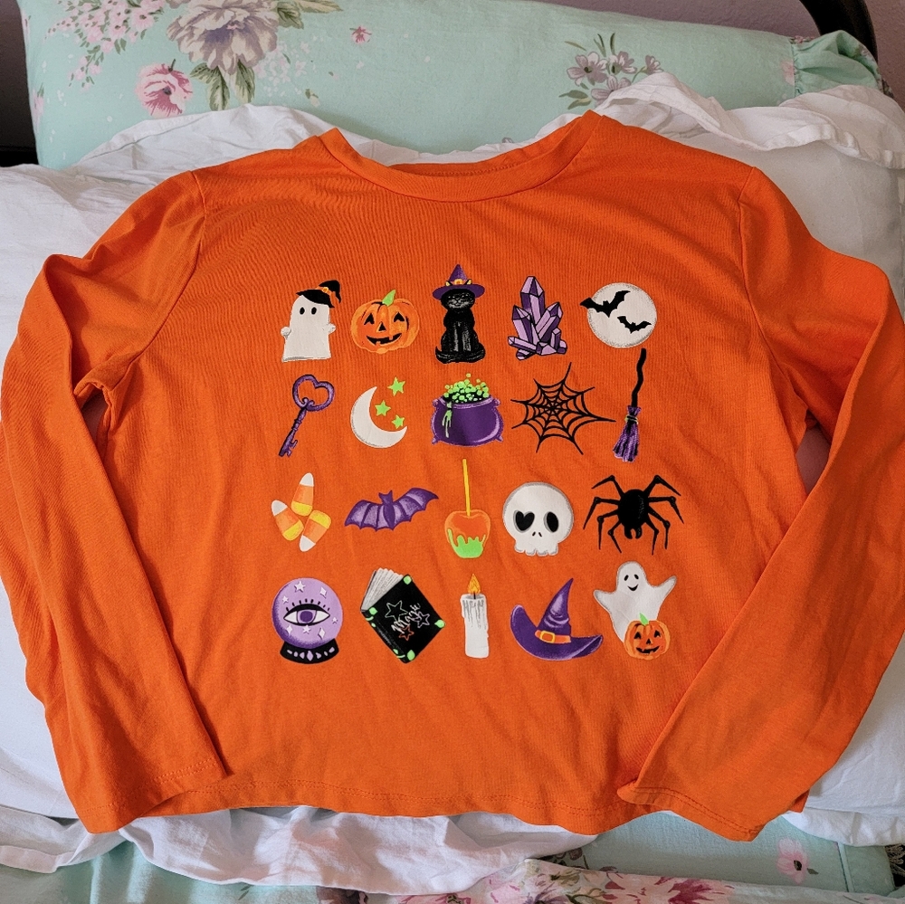 Celebrate Halloween Top Orange Black